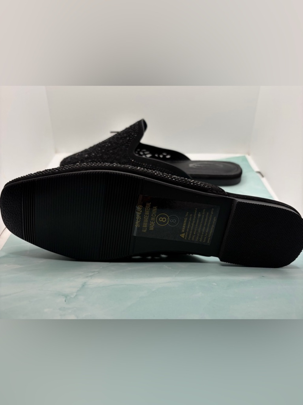 Atalina Black Beaded Slip-On Women’s Flats - Picture 3 of 8